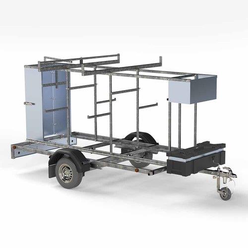 Steigeraanhanger 305 cm afsluitbaar – professionele steigertransporter